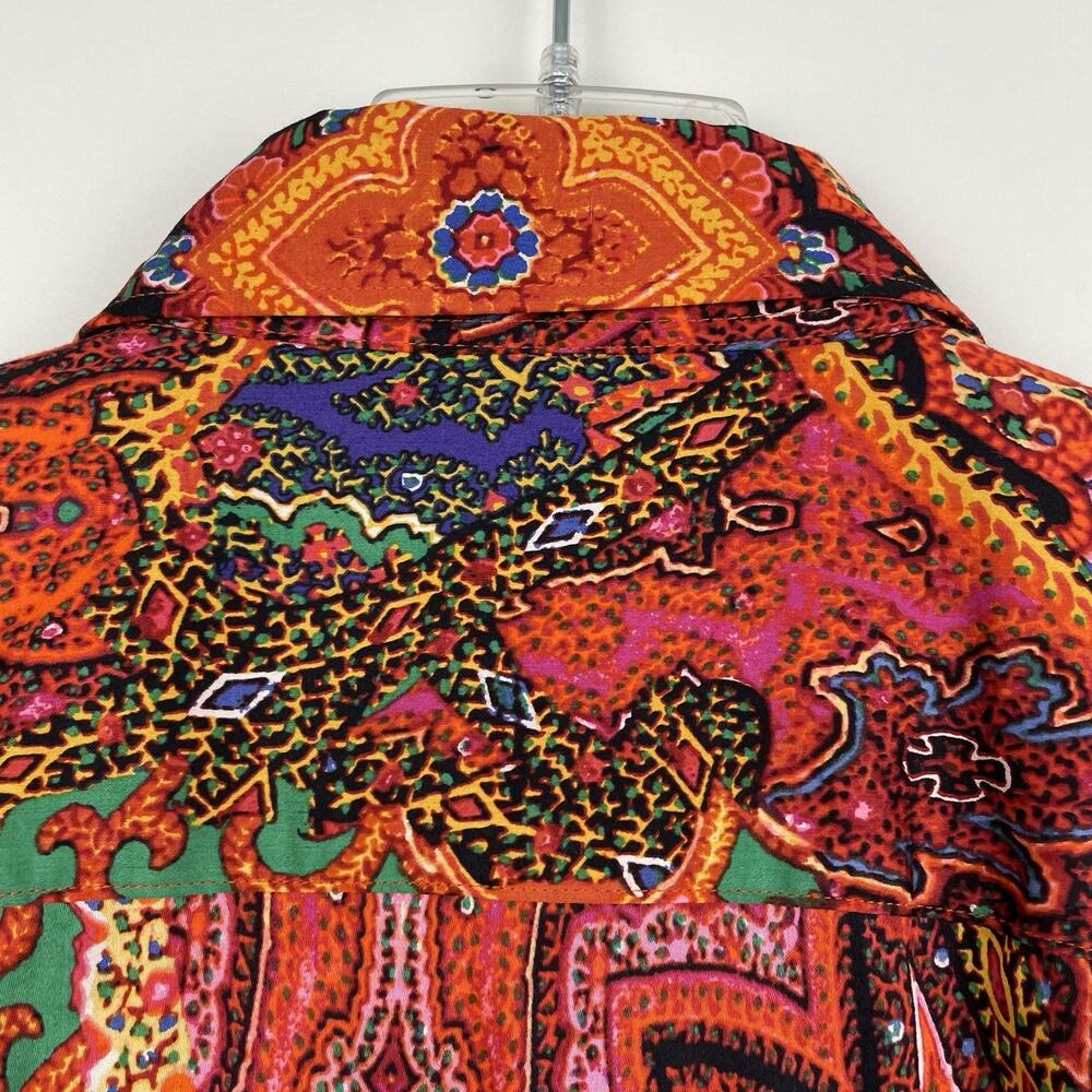 Lauren Ralph Lauren Blouse Top Women's 1X Orange Paisley Button Up Career Casual - Picture 8 of 8